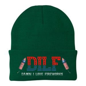 DILF Damn I Love Fireworks Funny July 4th American Patriotic Knit Cap Winter Beanie