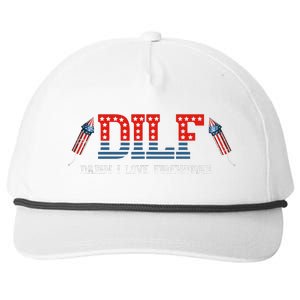 DILF Damn I Love Fireworks Funny July 4th American Patriotic Snapback Five-Panel Rope Hat