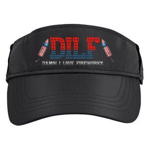 DILF Damn I Love Fireworks Funny July 4th American Patriotic Adult Drive Performance Visor