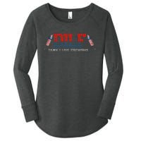 DILF Damn I Love Fireworks Funny July 4th American Patriotic Women's Perfect Tri Tunic Long Sleeve Shirt