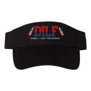 DILF Damn I Love Fireworks Funny July 4th American Patriotic Valucap Bio-Washed Visor