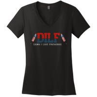 DILF Damn I Love Fireworks Funny July 4th American Patriotic Women's V-Neck T-Shirt