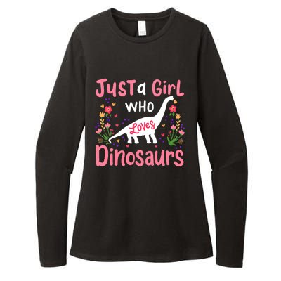 Dinosaur Dino Just a Girl Who Loves Dinosaurs Womens CVC Long Sleeve Shirt