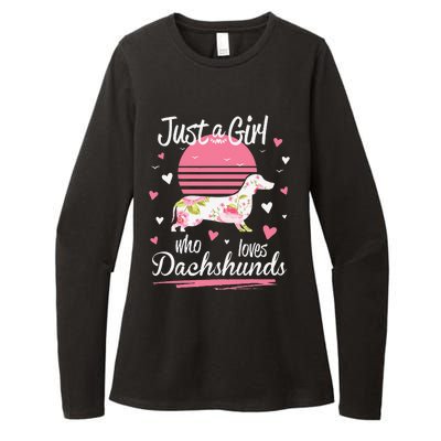 Dachshund Design Just A Who Loves Dachshunds Womens CVC Long Sleeve Shirt