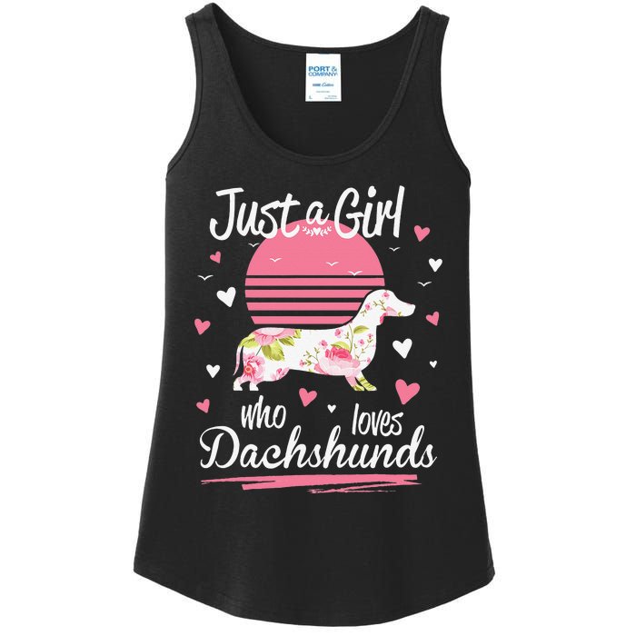 Dachshund Design Just A Who Loves Dachshunds Ladies Essential Tank