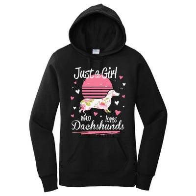 Dachshund Design Just A Who Loves Dachshunds Women's Pullover Hoodie