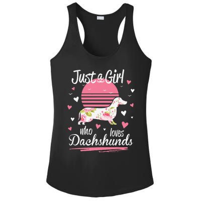 Dachshund Design Just A Who Loves Dachshunds Ladies PosiCharge Competitor Racerback Tank