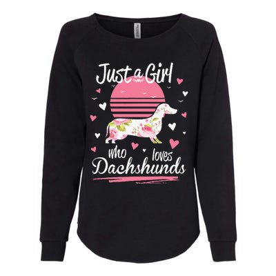 Dachshund Design Just A Who Loves Dachshunds Womens California Wash Sweatshirt