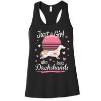 Dachshund Design Just A Who Loves Dachshunds Women's Racerback Tank