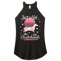 Dachshund Design Just A Who Loves Dachshunds Women's Perfect Tri Rocker Tank