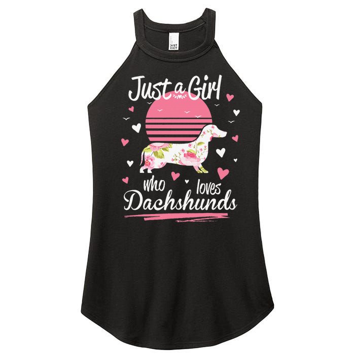 Dachshund Design Just A Who Loves Dachshunds Women's Perfect Tri Rocker Tank