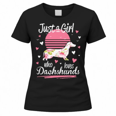 Dachshund Design Just A Who Loves Dachshunds Women's T-Shirt