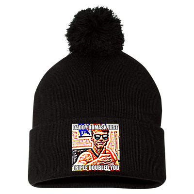 Daddy Domask Just Triple Doubled You Pom Pom 12in Knit Beanie