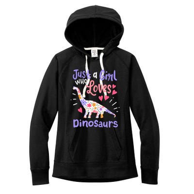 Dinosaur Dino Just a Girl Who Loves Dinosaurs Women's Fleece Hoodie