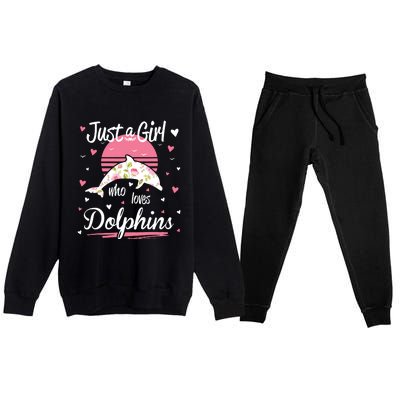 Dolphin Design, Just A Who Loves Dolphins Premium Crewneck Sweatsuit Set