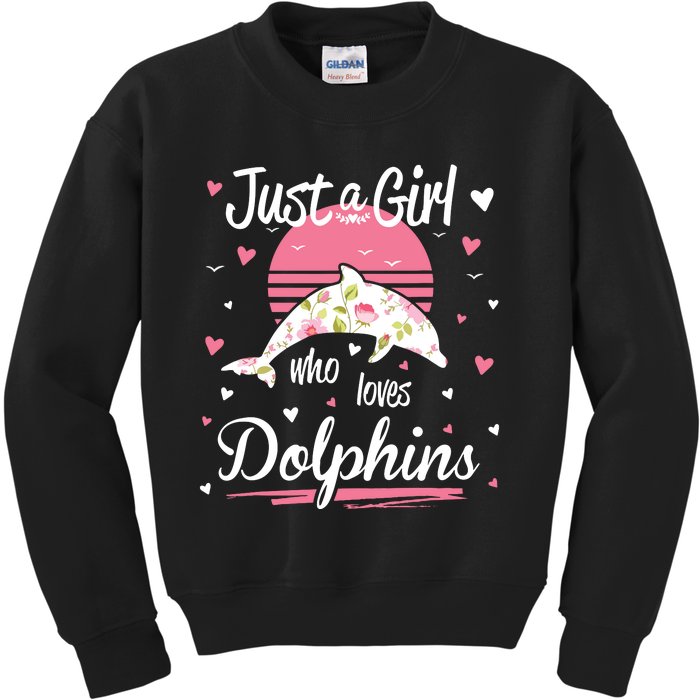 Dolphin Design, Just A Who Loves Dolphins Kids Sweatshirt