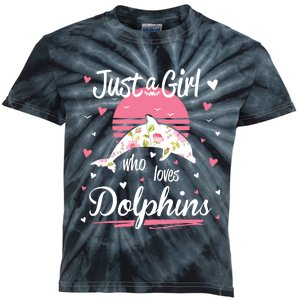 Dolphin Design, Just A Who Loves Dolphins Kids Tie-Dye T-Shirt