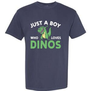 Dinosaur Dino Just A Boy Who Loves Dinos Garment-Dyed Heavyweight T-Shirt