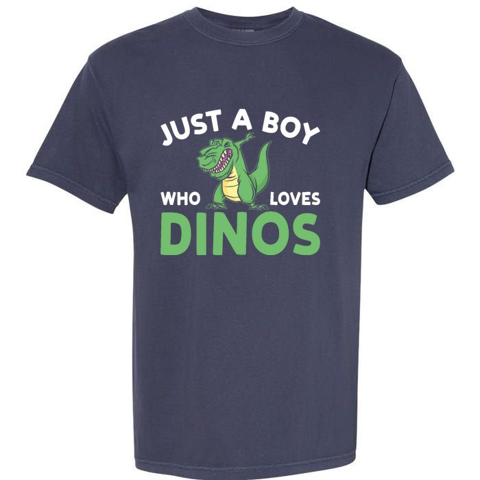 Dinosaur Dino Just A Boy Who Loves Dinos Garment-Dyed Heavyweight T-Shirt