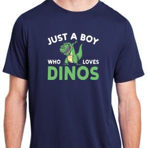 Dinosaur Dino Just A Boy Who Loves Dinos Adult ChromaSoft Performance T-Shirt