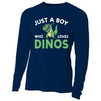 Dinosaur Dino Just A Boy Who Loves Dinos Cooling Performance Long Sleeve Crew