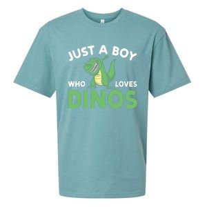 Dinosaur Dino Just A Boy Who Loves Dinos Sueded Cloud Jersey T-Shirt