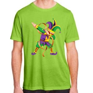 Dabbing Dab Jester Mardi Gras Mask Dabbing Boy Mardi Gras Adult ChromaSoft Performance T-Shirt