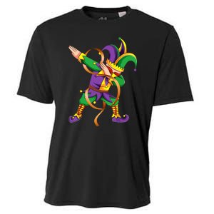 Dabbing Dab Jester Mardi Gras Mask Dabbing Boy Mardi Gras Cooling Performance Crew T-Shirt