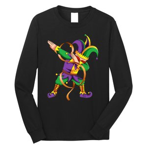 Dabbing Dab Jester Mardi Gras Mask Dabbing Boy Mardi Gras Long Sleeve Shirt