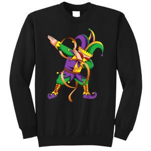 Dabbing Dab Jester Mardi Gras Mask Dabbing Boy Mardi Gras Sweatshirt