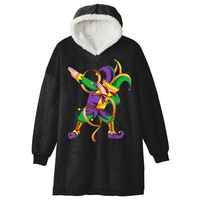 Dabbing Dab Jester Mardi Gras Mask Dabbing Boy Mardi Gras Hooded Wearable Blanket