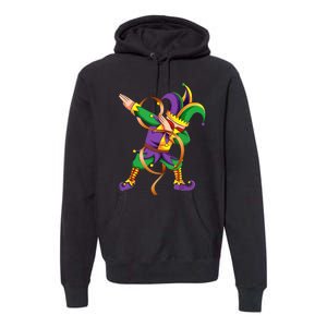 Dabbing Dab Jester Mardi Gras Mask Dabbing Boy Mardi Gras Premium Hoodie