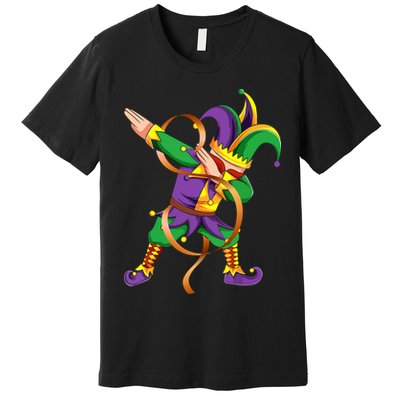 Dabbing Dab Jester Mardi Gras Mask Dabbing Boy Mardi Gras Premium T-Shirt