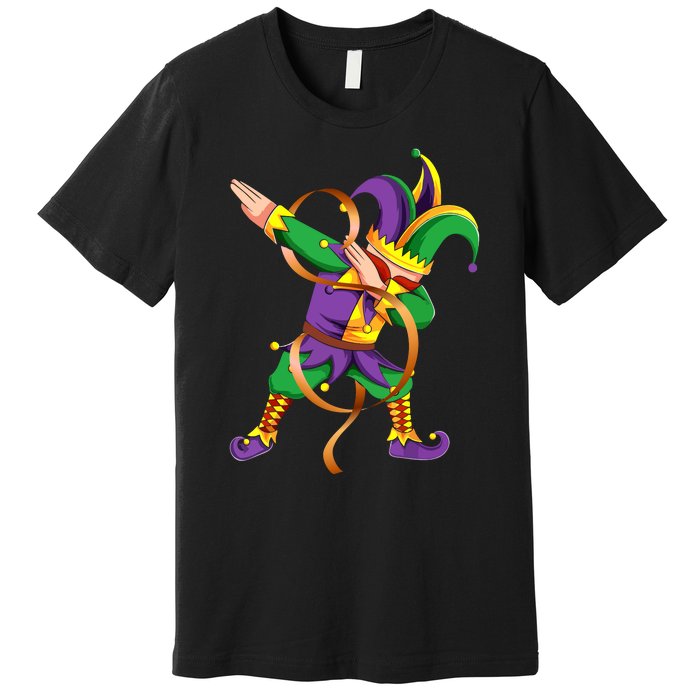 Dabbing Dab Jester Mardi Gras Mask Dabbing Boy Mardi Gras Premium T-Shirt