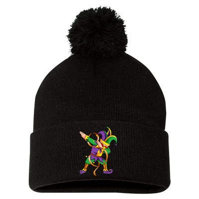 Dabbing Dab Jester Mardi Gras Mask Dabbing Boy Mardi Gras Pom Pom 12in Knit Beanie