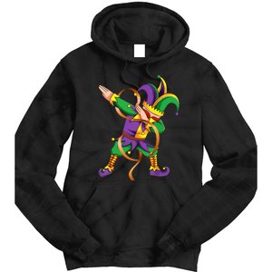 Dabbing Dab Jester Mardi Gras Mask Dabbing Boy Mardi Gras Tie Dye Hoodie