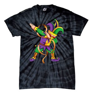 Dabbing Dab Jester Mardi Gras Mask Dabbing Boy Mardi Gras Tie-Dye T-Shirt