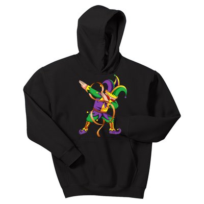 Dabbing Dab Jester Mardi Gras Mask Dabbing Boy Mardi Gras Kids Hoodie