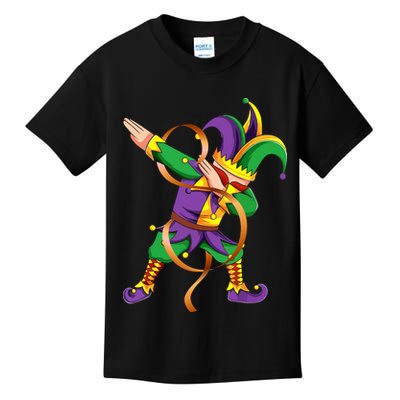 Dabbing Dab Jester Mardi Gras Mask Dabbing Boy Mardi Gras Kids T-Shirt