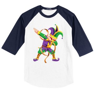 Dabbing Dab Jester Mardi Gras Mask Dabbing Boy Mardi Gras Baseball Sleeve Shirt