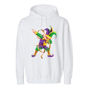 Dabbing Dab Jester Mardi Gras Mask Dabbing Boy Mardi Gras Garment-Dyed Fleece Hoodie