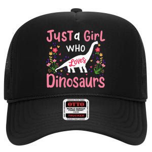 Dinosaur Dino Just a Who Loves Dinosaurs High Crown Mesh Back Trucker Hat