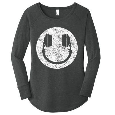 Dj Disc Jockey Smile Women's Perfect Tri Tunic Long Sleeve Shirt