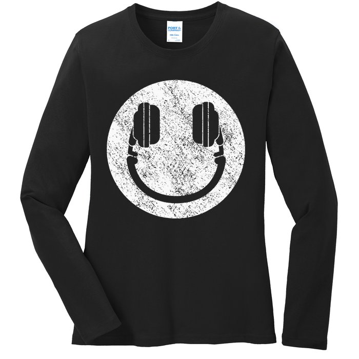 Dj Disc Jockey Smile Ladies Long Sleeve Shirt