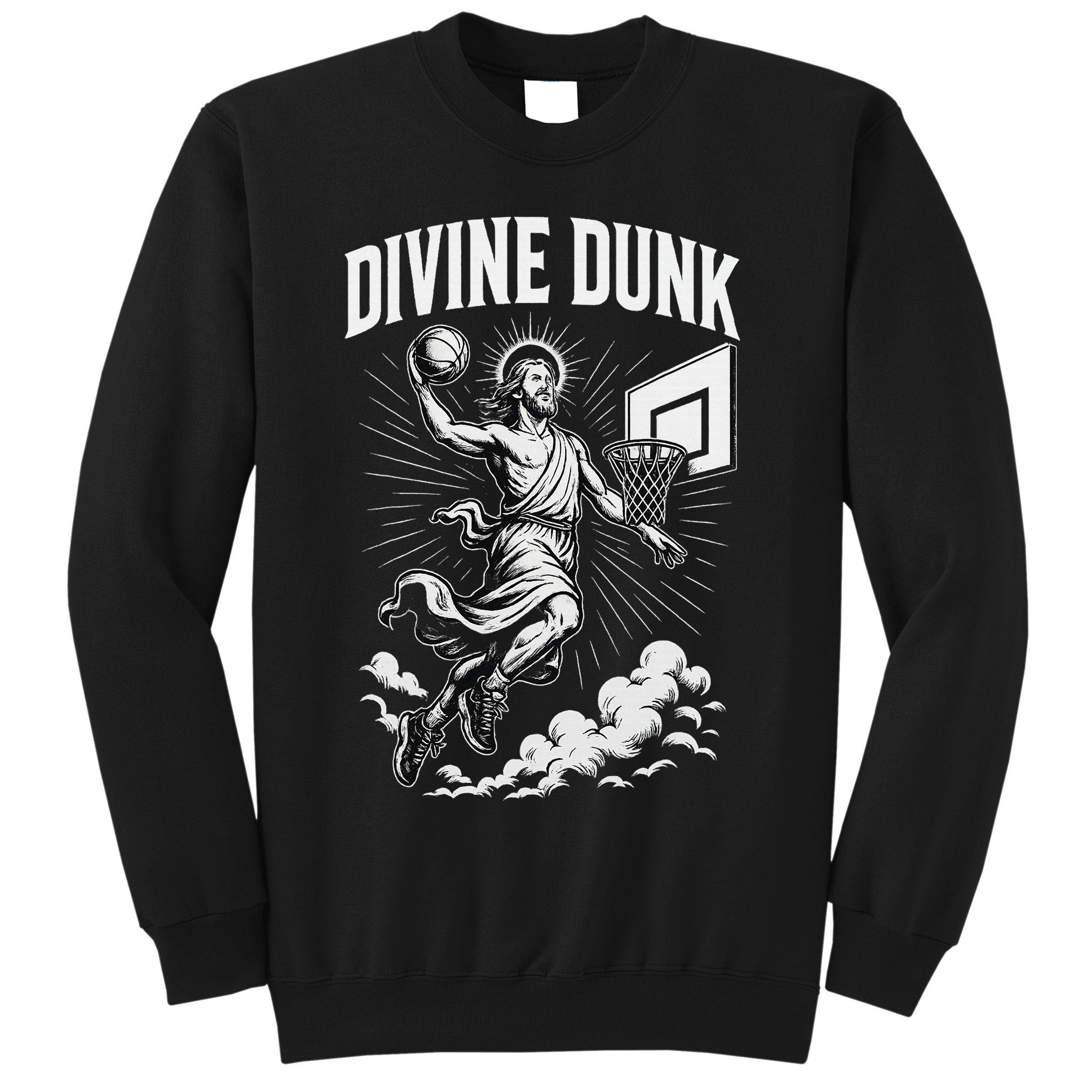Divine Dunk Jesus Basketball Meme Religious Christian Sweatshirt