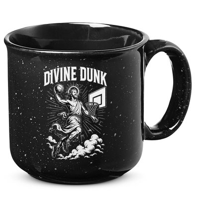 Divine Dunk Jesus Basketball Meme Religious Christian 15oz Campfire Ceramic Mug