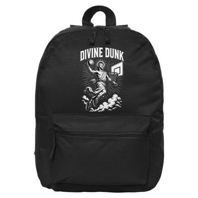 Divine Dunk Jesus Basketball Meme Religious Christian 16 in Basic Backpack