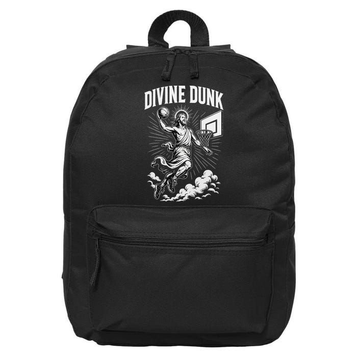 Divine Dunk Jesus Basketball Meme Religious Christian 16 in Basic Backpack