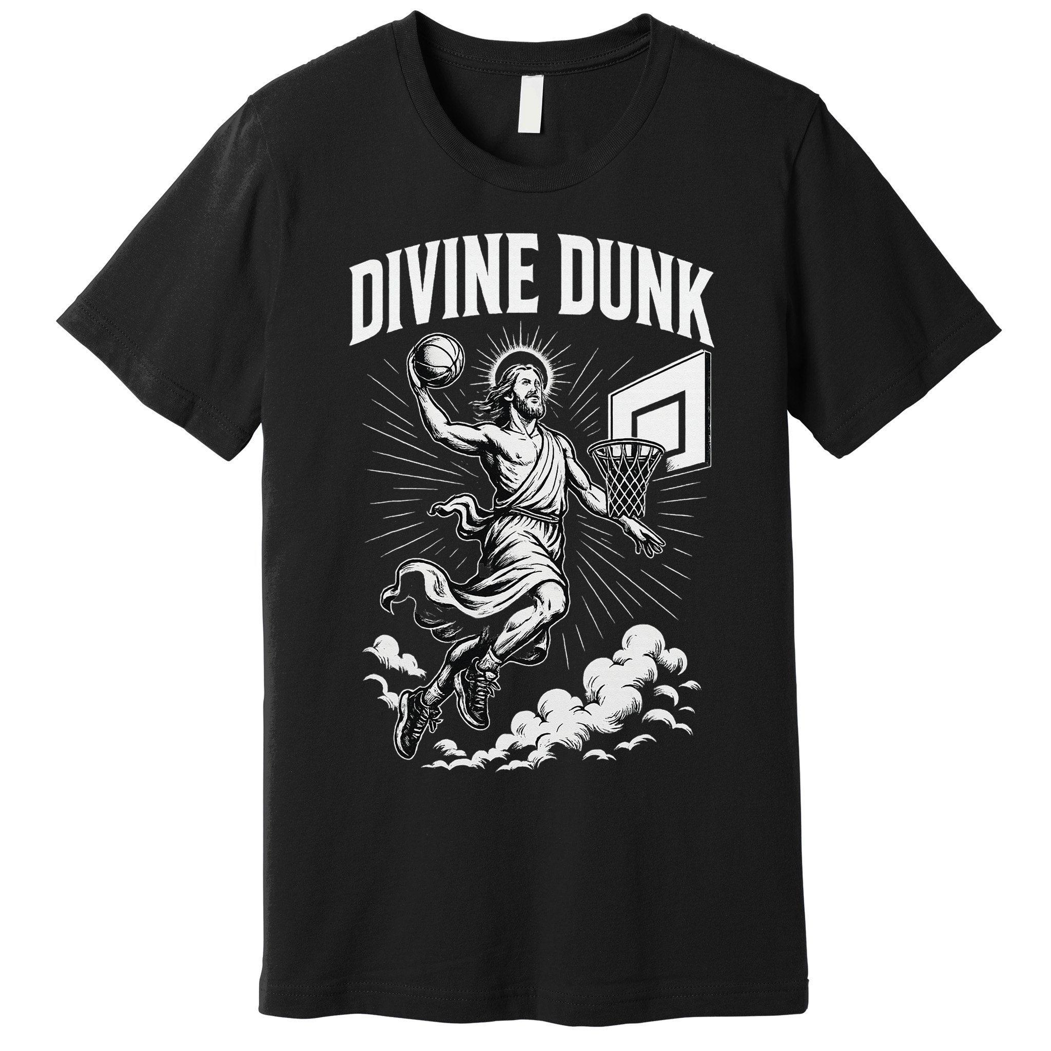 Divine Dunk Jesus Basketball Meme Religious Christian Premium T-Shirt