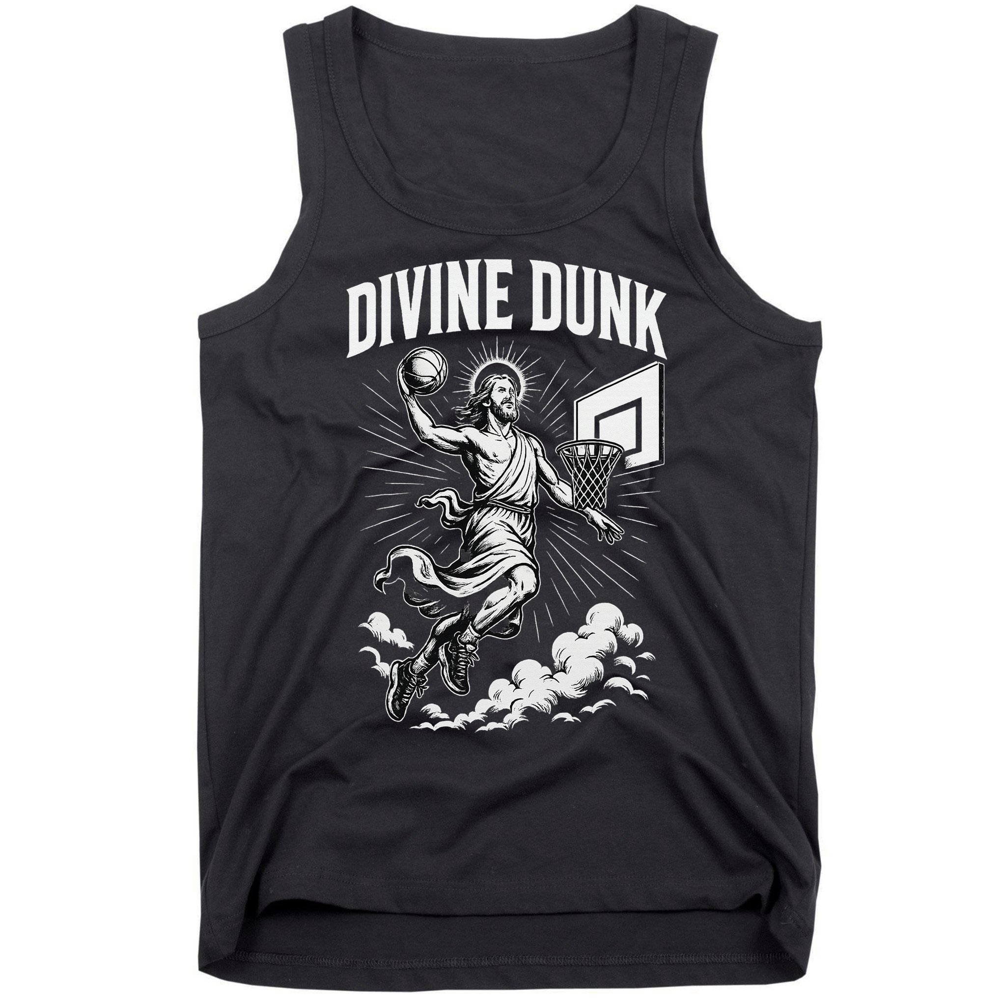 Divine Dunk Jesus Basketball Meme Religious Christian Tank Top
